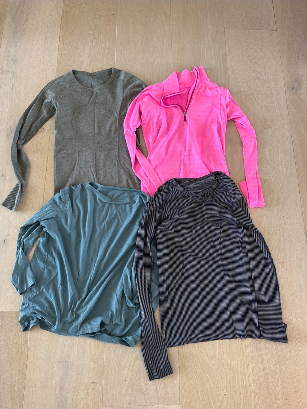 lululemon athletica Long Sleeve Tops – Olive, Hot Pink, Teal, Charcoal